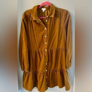 J crew dress size 8 mustard color just above knee length